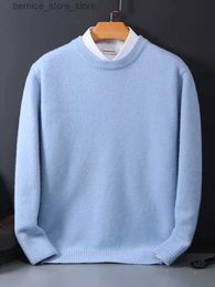 Men's Sweaters 2024 Cashmere Sweater O-neck Pullovers Mens Loose Oversized M-3XL Knitted Bottom Shirt Autumn Winter New Korean Casual Men Top Q240530