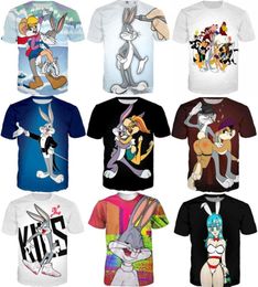 Newest Popular Womens Mens Bugs Bunny Lola Bunny Jersey Spanking Short Sleeves Funny 3D Print Tshirt Summer Casual Tshirt S5XL9640583