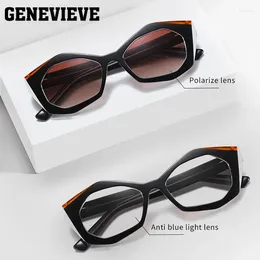 Sunglasses GENEVIEVE Fashion Geometric Design Anti-blue Light Glasses Pochromic Customizable Prescription Polarized S26101