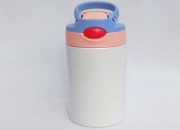 NEW 12oz Sublimation Sippy Cup 350ml sublimation Children Water Bottle with straw lid Portable Stainless Steel Drinking tumbler DH4838685