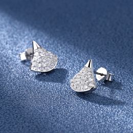 Skirt Fan-Shaped Moissanite Stud Earrings 0.76CT D VVS1 Lab Diamond S925 Sterling Silver Earring Fine Jewellery For Women Gift
