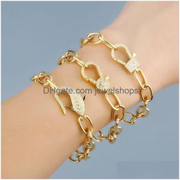 Tennis Women Cuban Link Chain Bracelets Iced Out Bling Rhinestone Infinity Fish Lobster Hip Hop Jewelry 18K Gold Plated Fashion Hipho Dh5Ib