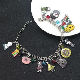 Adventure Animation Gravity Falls Enamel Charm Bracelet Comedy Anime Cartoon Metal Jewellery Accessory Children Gifts