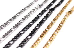 1828039039 silver gold black choose 5pcs lot in bulk gold stainless steel NK Chain link necklace jewelry for women men gi3061902