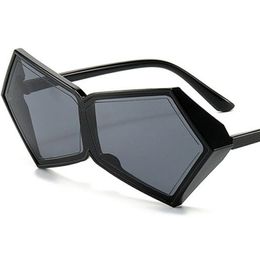 NEW Sun Glasse Anti-UV Spectacles Siamese Lens Eyeglasses Oversize Frame Goggles Simplity Ornamental Personality Geometry Sunglasses
