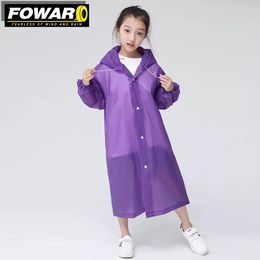 New Children Adult Waterproof Raincoat Reuseable EVA Rain Poncho For Kids Girls WomenTransparent Clear Rainwear Suit Breathable