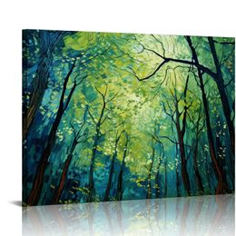 Startonight Canvas Wall Art Decor Abstract Seven Colored Trees Painting for Living Room