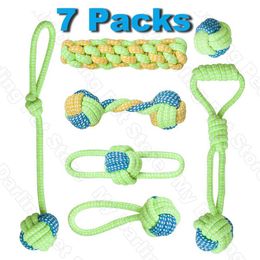 Dog Toys Chews Pet dog toy for large and small dogs interactive cotton rope mini ball accessories toothbrush chewing d240530