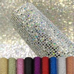 1 Sheet 20x30CM Shiny Glitter Artificial Leather Fabrics DIY Rhinestone Sheets Bling Fabric Sheets Craft Earring Making Supplies