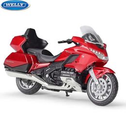 Diecast Model Cars WELLY 1 18 Diecast 2020 HONDA GOLD WING Diecast Alloy Toy Motorcycle Model Car With Rubber Tyre Sport Race Motorbike Vehicle Y24053045Y0