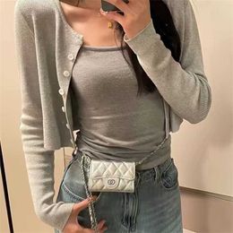 Designer Chain 24 Spring/summer Small gifts Fragrant Wind Lingge Silver Waste Bag Mini Change purse Waist Mouth Red Strap Crossbody coins coin purses wallets handbag