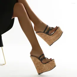 Slippers Summer Shoes Outdoor Sexy Flip Flops Shallow Platform Wedges Heel Women Fashion High Heels Sandals Female