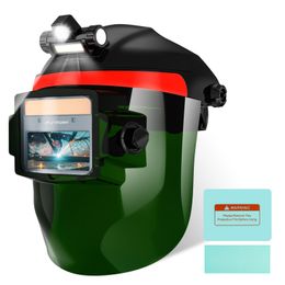 Welding Helmet Auto Darkening with LED Light Solar Powered True Colour Welder Helmet Face Shield Welding Mask Hood for TIG MIG