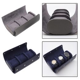 Watch Boxes & Cases 3 Slots Storage Box Chic Portable Vintage Leather Roll Detachable Display Wristwatch Pouch Holder Organiser 243E