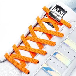 Shoe Parts Elastic Shoelaces Magnetic Metal Lock Without Ties Suitable For All Shoes Accessories Flat Lazy Shoelace 24 Colors