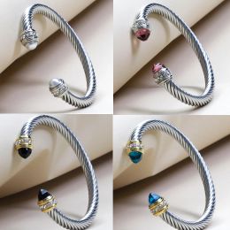 Bracelets 2024 new David series Yaman Twisted Cuff Bangle Charm Bracelet for Men Women Bracelets hook 7MM Wire Designer DY Jewellery Exquisite