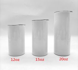 DIY Sublimation Tumbler Blank 20oz Stainless Steel Insulated Tumblers Straight Cups Beer Coffee Mugs In Stock YFAB23018971138