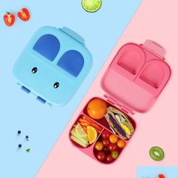 Bento Boxes Lunch Box Portable Microwave Containers For Adt/Kid/Toddler 4 Compartment Sealed Salad Boxpicnic Food Storagecontainer 240 Dhrqf