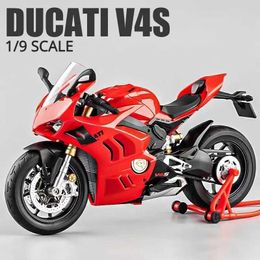 Diecast Model Cars 1 9 DUCATIS PANIGALE V4S Alloy Diecast Huge Motorcycle Model Sound Light Off Road Autocycle Collection Serie Decoration Kid Gift Y240530U8K1