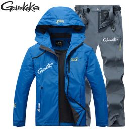 Spring Autumn Thin Outdoor Jackets Men's Sports Sets Body Fitting Windproof Waterproof Mountaineering Pants Hiking Fishing Suits