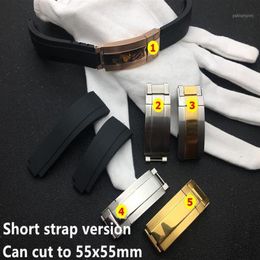Black shortest 20mm silicone Rubber Watchband watch band For Role strap GMT OYSTERFLEX Bracelet tool1297s 297c