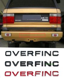 Letters Emblem Badge for Range Rover OVERFINCH Car Styling Refitting Hood Rear Trunk Lower Bumper Sticker Chrome Black6696279