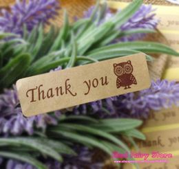 1200pcs5x15cm Owl Design Kraft Thank You Deco Seal Sticker For Party Favor Gift Bag Candy Box Decor Gift Seal Label Sticker2957628