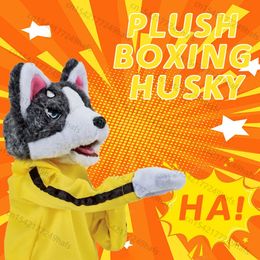 Stuffed Animal Boxing Dog Interactive Hand Puppet Toy Glove Performance Muppet Finger Doll Husky Plush Doll Cute Gift 240518