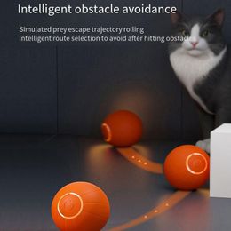 Interactive Glowing Cat Toys Automatic Rolling Ball Electric Cat Toys For Cats Training Self-moving Kitten Toys for Indoor Play