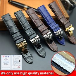 Watch Strap for Tissot PRC200 T17 T41 T461 T049 19mm Silver Butterfly Buckle Genuine Leather Watch Bands Strap 18mm 20mm 22mm 199l