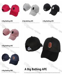 2022 Designer Hats A big BATHING APE Solid cotton casual hat mens woman monkey shape logo caps The size can be adjusted fashion Em8033303
