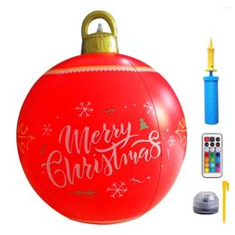 Party Decoration 60cm Xmas Blow Up Balls With LED Light Christmas Inflatable Balloon Waterproof Holiday Yard Decorations
