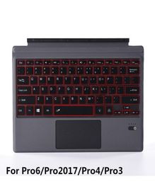 2017 ultra thin lighting magnetic wireless abs bluetooth keyboard leather case for Surface pro 3 4 6 122 with backlight6830256