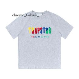 Trapstar Shirt High Quality Mens T-Shirts Designer Shirts Print Letter Luxury Black And White Grey Rainbow Colour Summer Sports Fashion Top Size S-Xl Shirt Trap 666