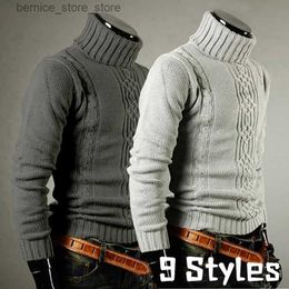 Men's Sweaters Winter Mens High Quality Turtleneck Sweater Thicken Sweater Casual Pullover Q240530