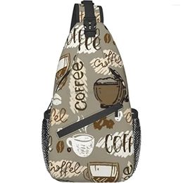 Backpack Coffee Crossbody Shoulder Bag Adjustable Chest Rucksack Lightweight Travel Hiking Daypack For Men Women Outdoor Sports