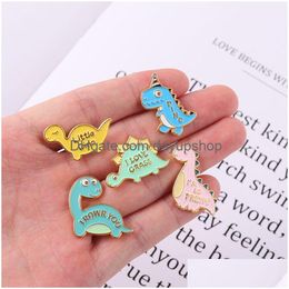 Pins, Brooches Cute Dinosaur Brooch Animal Zinc Alloy Badges For Kids Backpack Hard Enamel Pins Buckle Collection Jewelry Gift Drop D Dhh9S