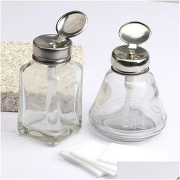 Storage Bottles & Jars Empty Lockable Pump Dispenser Glass For Nail Polish Alcohol And Makeup Onetouch Liquid Cleanser Bottle Drop Del Dhwsj