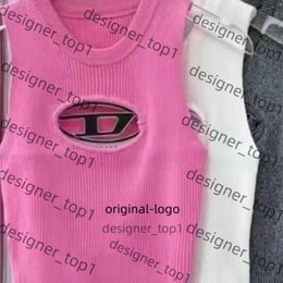 disels top Shirt Womens T-Shirt D Embroidery Tank Tops Designer Woman T Shirts Crop Tops Tshirt O Neck Short Sleeve Tees Madam Clothes Fashion Disel vest 9c9c