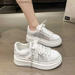 Casual Shoes White Maikun mesh breathable small white shoes for womens summer new 2024 height increase versatile thick sole sponge cake board Q240530