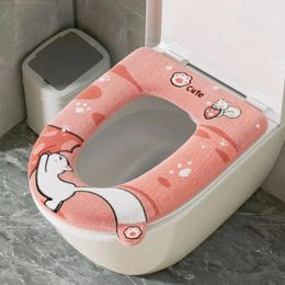 Toilet Seat Covers Cute Cartoon Winter Cover Soft Comfortable Thermal For Home Bathroom