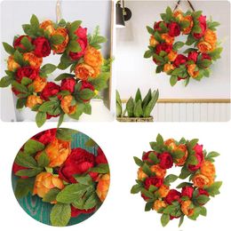 Decorative Flowers Kong Love Red Yellow Peony Wreath Wedding Shooting Decoration Mall Window Home Wall Letters With