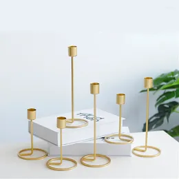 Candle Holders IMUWEN Metal Gold Candlestick Fashion Wedding Stand Exquisite Table Home Decor