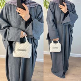 Ethnic Clothing Autumn Winter Muslim Women Open Abaya Kimono Cardigan Dresses Turkey Dubai Arab Kaftan Long Robe Islam Eid Ramadan Robes