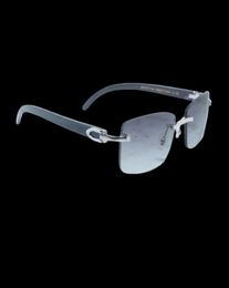 70 Off Online Store Buffalo Horn Sunglasses Rimless Square xury Designer White Black Buffs Sun Glasses Trendy Eyewear ga9391380