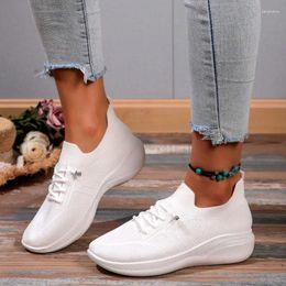 Casual Shoes Simple White 2024 Breathable Mesh Fashionable Women Comfortable And Thick Sole Women's Vulcanized