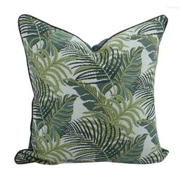 Pillow Home Decor American Country Style Cover Couch Decorative Case Vintage Simple Green Leaf Jacquard Sofa Coussin