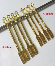 Gold Shovel Shaped Smoking Dab Dabber Wax Atomizer Dry Herb Tool for Oil Rigs Smoking Hand Glass Pipes Accessories Bong8250590