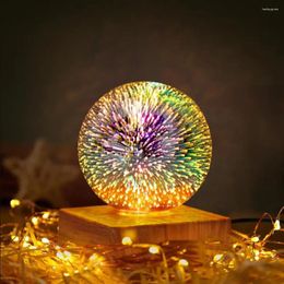 Table Lamps Luminous Led Crystal Ball Lamp Romantic Starry Sky Night Light Bedside Atmosphere With Wooden Base Wholesale