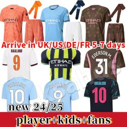 2024 HAALAND Soccer Jerseys Mans DE BRUYNE PHILLIPS KOVACIC JOAO CANCELO 24 25 CiTIeS GREALISH RUBEN BERNARDO MAHREZ FODEN Kids Kit Football Shirt Sets Uniforms